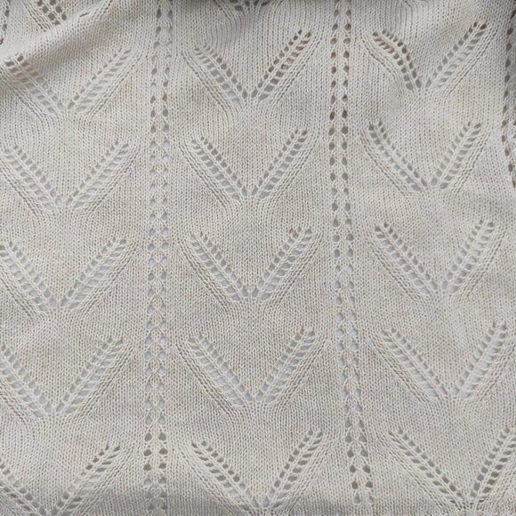 Hippie Rose Cream/Tan/Beige Long Cardigan Sweater Pattern Pockets Size Small - Picture 3 of 7